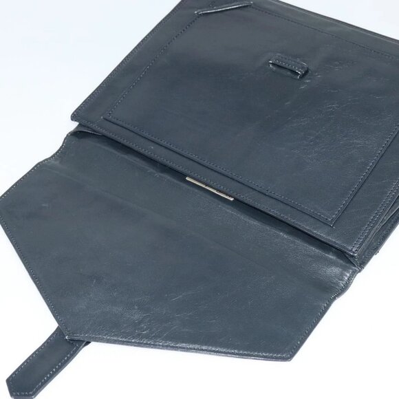 SAINT LAURENT Clutch Bag Leather Black Auth - Picture 8 of 15